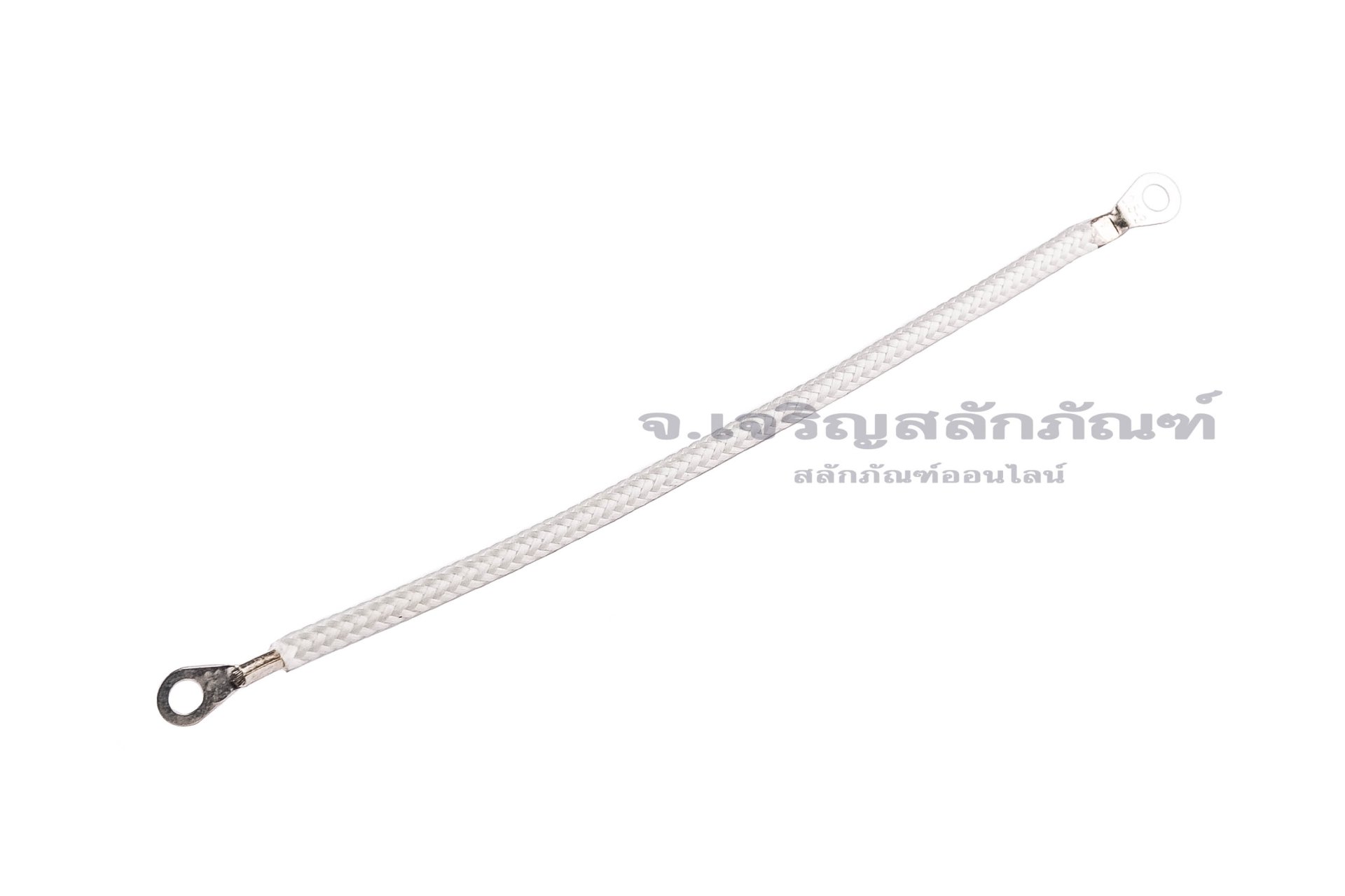 [E] สายกราวด์ สายถัก ทองแดงชุบดีบุก ครอบสายทนความร้อน 300 องศา ขนาด 0.75 sq.mm ยาว 100 mm